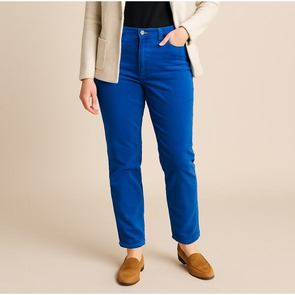 Coldwater Creek Blue Corduroy Pants Women’s 16 Straight Stretch Casual Cotton - Picture 1 of 6